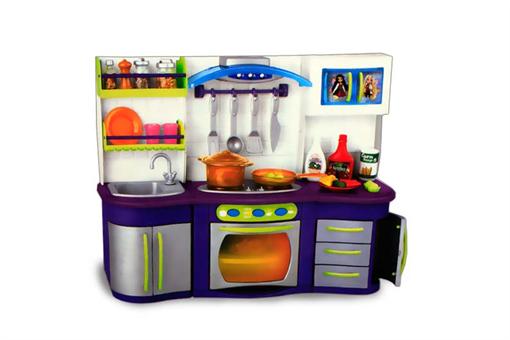 اسباب-بازی-ست آشپزخانه با کابینت و گاز