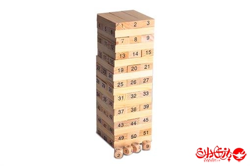 اسباب-بازی-برج هیجان چوبی ٥٤ عددی جعبه مقوایی