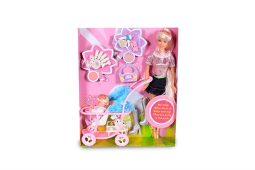 اسباب-بازی-عروسک با کالسکه و بچه دفا
