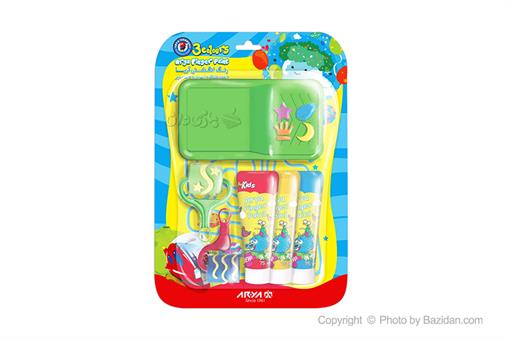 اسباب-بازی-رنگ انگشتی۳ رنگ تیوپی با ابزار