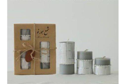 اسباب-بازی-ست کامل شمع استوانه قطر ٧سانت طرح شطرنجی کد٧٠٣