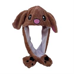 اسباب-بازی-کلاه عروسکی نمایشی خرگوش قهوه ای گوش متحرک اصل